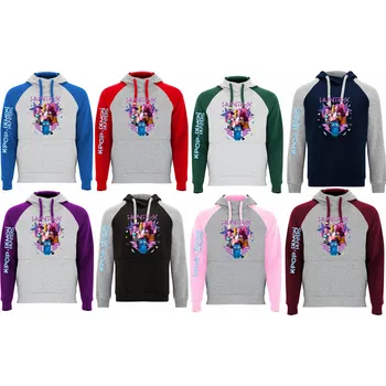 Dívčí mikina Dívčí mikina KPop Demon Hunters Barva: Melírová / světle růžová, Velikost: 3XL