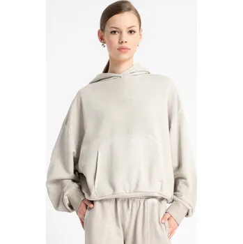 Dívčí mikina Reporter Young | Dívčí béžová mikina BOXY s kapucí, nápisem „Havoc“ a efektem praní ACID WASH - Barva BÉŽOVÁ, Velikost 152/158 253-0551G-03-230-1