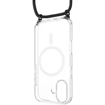 Telefonní příslušenství Pouzdro FIXED MagPure Neck s černou šňůrkou na krk pro Apple iPhone 17