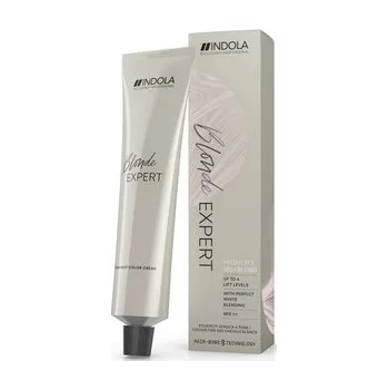 Barva na vlasy Indola Blonde Expert Highlift Ultra Blonde + Blend permanentní krémová barva pro pokrytí šedin 60 ml, 100.8+