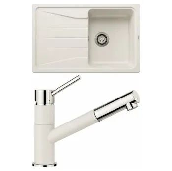 Granitový dřez Blanco Set 08-D 25 Sona 45 S Bílá soft + Kano-S Bílá soft