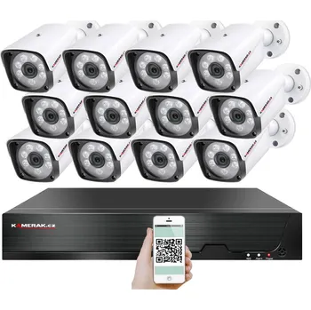 Kompletní kamerový systém 4K PoE IP 12 kamerový set XM-1201D 8MPx, CZ menu