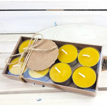 Svíčka Čajové svíčky z včelího vosku v dárkovém balení 8 ks