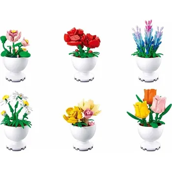 Dětské zboží Sluban Flowers M38-B1077 Květiny jarní malé Displej 6 ks