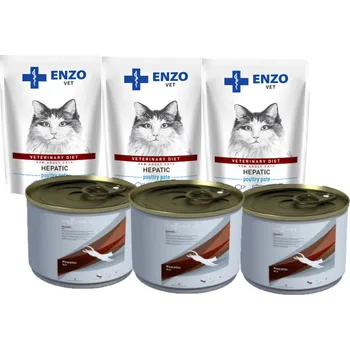 Krmivo pro kočku Trovet Hepatic Cat HLD 6x100g + ENZO VET Hepatic 6x100g