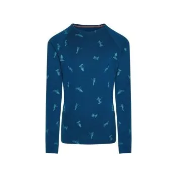 Icebreaker Kids Merino 200 Oasis LS Crewe Snow Day, Atlantis/Topaz