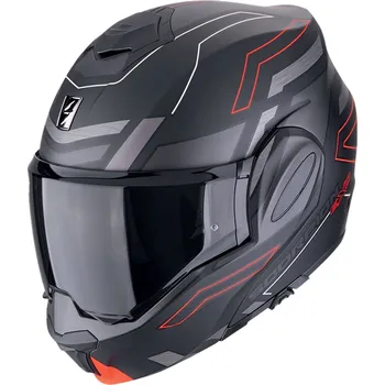 Motodoplněk Překlápěcí helma na motorku Scorpion EXO-TECH EVO CONQUER matná černo-červená 2XL