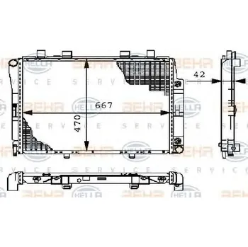 Chladič motoru BEHR HELLA SERVICE Chladič vody BEHR HELLA SERVICE Version ALTERNATIVE BHS 8MK 376 711-164