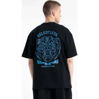 Reporter Young | Chlapecké černé tričko s potiskem tygra a nápisem „RELENTLESS“ na zádech - Barva ČERNÁ, Velikost 152 253-0440B-51-100-1