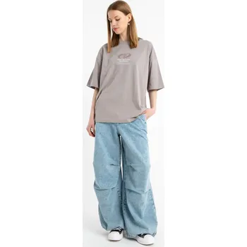 Dívčí džíny Reporter Young | Dívčí modré PARACHUTE džíny se záševky na kolenou a gumou v pase - Barva MODRÁ, Velikost 170 253-0110G-38-000-1