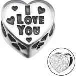 Majya MAY STORY stříbrný korálek I LOVE YOU s čirým zirkonem Ag/; ≤2,13 g 11895