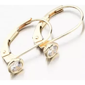 Náušnice Dámské náušnice žluté zlato 585 na klapku 52DZ-8007Z-KL-ZIR