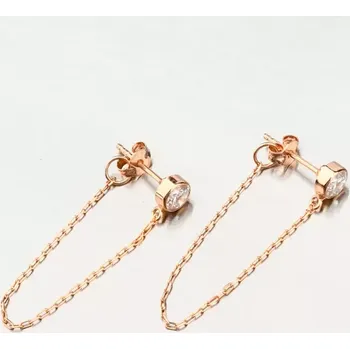 Náušnice Dámské náušnice růžové zlato 585 se zirkonem 52GZ-5025-CV