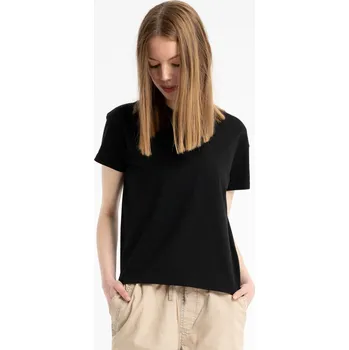 Dívčí tričko Reporter Young | Dívčí černé tričko s minimalistickou nášivkou „Create“ na přední straně - Barva ČERNÁ, Velikost 170 253-0440G-16-100-1