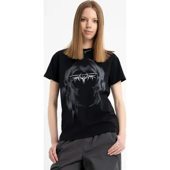 Reporter Young | Dívčí černé tričko s potiskem „EXPRESSION OF ALL YOUR THOUGHTS“ - Barva ČERNÁ, Velikost 158 253-0440G-26-100-1