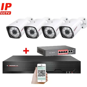 Kompletní kamerový systém 4K IP 4 kamerový set s externím PoE XM-401D-Ext. 8MPx, CZ menu