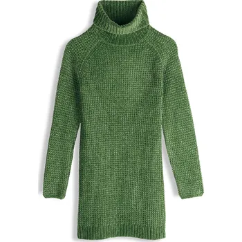 Dámský svetr GATE Dlouhý žinylkový rolák 44 625-0999/4424 Zelená