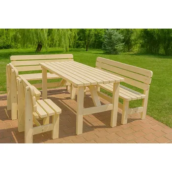Zahradní sestava Zahradní nábytek z masivu set Vídeň II 180 - přírodní