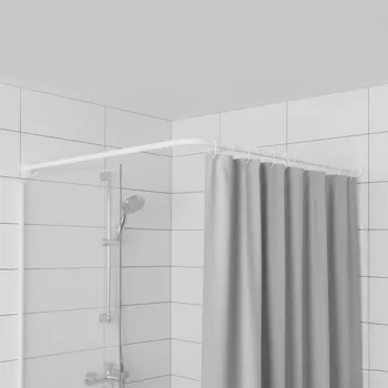 Tyč na sprchový závěs Onpira Nerezová rohová tyč na sprchový závěs teleskopická 67-90 cm Barva: Bílá, Model: K přišroubování