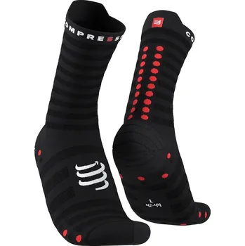 Běžecké oblečení Běžecké ponožky Compressport Pro Racing Socks v4.0 Ultralight Run High - Black/Red Velikost: T3