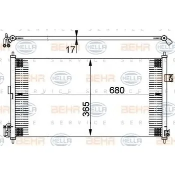 Výparník klimatizace BEHR HELLA SERVICE Kondenzátor klimatizace BHS 8FC 351 302-251