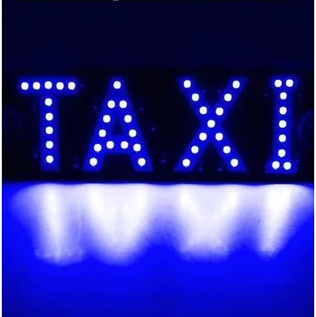 LED páska LED světelná značka taxi 19x17cm USB s vypínačem modrá