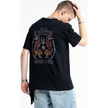 Chlapecké tričko Reporter Young | Chlapecké černé tričko s potiskem „Muay Thai“ – dva tygři a thajské ornamenty - Barva ČERNÁ, Velikost 164 253-0440B-48-100-1