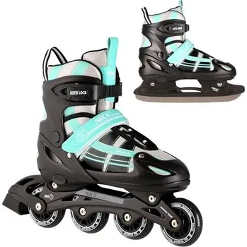 Kolečkové brusle Nils Extreme NH18366A černo-zelené vel. S 31-34 2v1