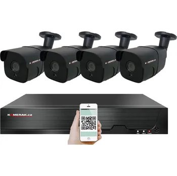 Kompletní kamerový systém PoE IP 4 kamerový set XM-407B 4MPx, CZ menu