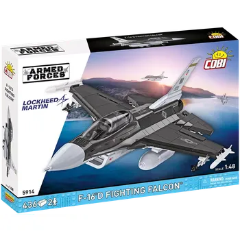 Stavebnice COBI Americký dvoumístný víceúčelový stíhací letoun F-16D Fighting Falcon COBI 5914 - Armed Forces 1:48