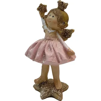 Vánoční dekorace Prodex Anděl s hvězdou růžový 13 x 7 cm Prodex X473050
