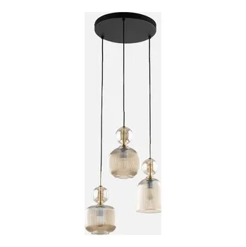 Závěsné svítidlo 3 stínidla s kulatou základnou SOPHIA COGNAC