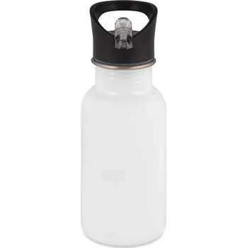 Termoska Termoláhev s pítkem a brčkem 400 ml - bílá sublimace termotransfer