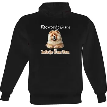 Pánská mikina Pánská mikina s kapucí s potiskem Domov s čau čau pánské