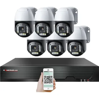 Kompletní kamerový systém PoE IP 6 kamerový set XM-PTZ-620B 4Mpx, CZ menu