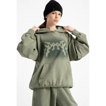 Dívčí mikina Reporter Young | Dívčí khaki mikina OVERSIZE s kapucí a potiskem „create“ na přední straně - Barva KHAKI, Velikost 164/170 253-0551G-09-550-1