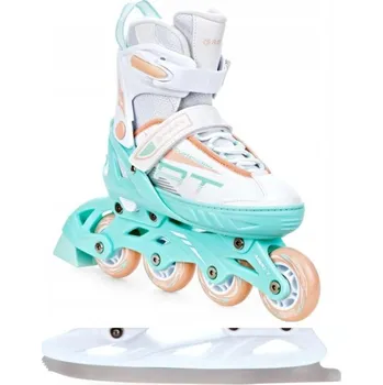 Kolečkové brusle Raven Profession White/Mint/Orange 2v1 EU 38-42, dámský (se zoubky) + DÁREK