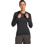 Dámská merino mikina ICEBREAKER Wmns 200 Realfleece Descender LS Zip Hood, Jet Heather/Black/Cb velikost: M