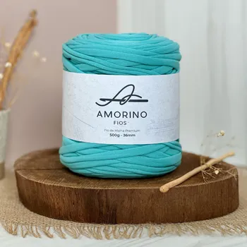 Příze Amorino Fios Textilní špagáty Amorino Fio - Premium 36mm Tiffany