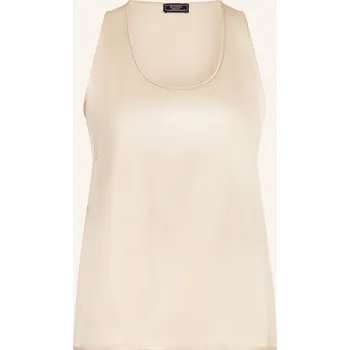 Peserico Dámský Saténový Top S Ozdobnými Kamínky, režná, 42