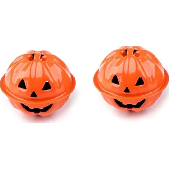 Vánoční dekorace Pro Háčkování Rolnička dýně halloween 30 mm oranžová 2 ks