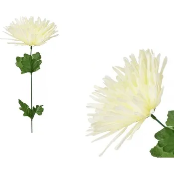 umělá květina Chryzantéma krémová, látková, jehlicovitá