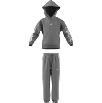 adidas 3-Stripes Essentials Fleece Tracksuit Infants Grey/White 3-4 Years