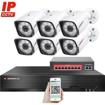 Kompletní kamerový systém 4K IP 6 kamerový set s externím PoE XM-601D-Ext. 8MPx, CZ menu