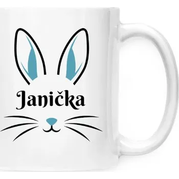Hrnek malý bílý s potiskem Zajíček s vlastním jménem
