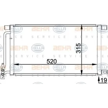 Výparník klimatizace BEHR HELLA SERVICE Kondenzátor klimatizace BHS 8FC 351 038-211