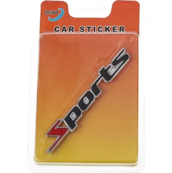 samolepka Kovová samolepka Sports černá 11cm x 1,5cm