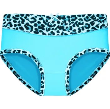 Kalhotky FINE WOMAN Dámské kalhotky klasik 9077 Leopard Barva: tyrkysová, Velikost: S/M