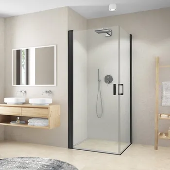 Roth CI PIG+CI PIG Čtvercový sprchový kout 80x80 cm, otevírací, Černý elox/Transparent, CI PIG/800+CI PIG/800_cer