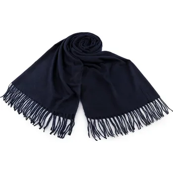 Šátek / šála s třásněmi 70x180 cm Varianta: 4 modrá tmavá, Balení: 1 ks